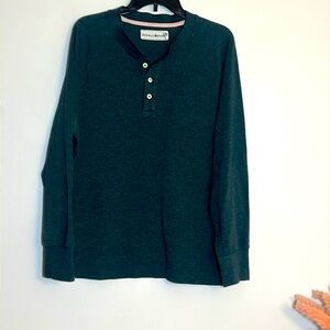 The Normal Brand Green Puremeso Three Button Henley Long sleeve Shirt XL